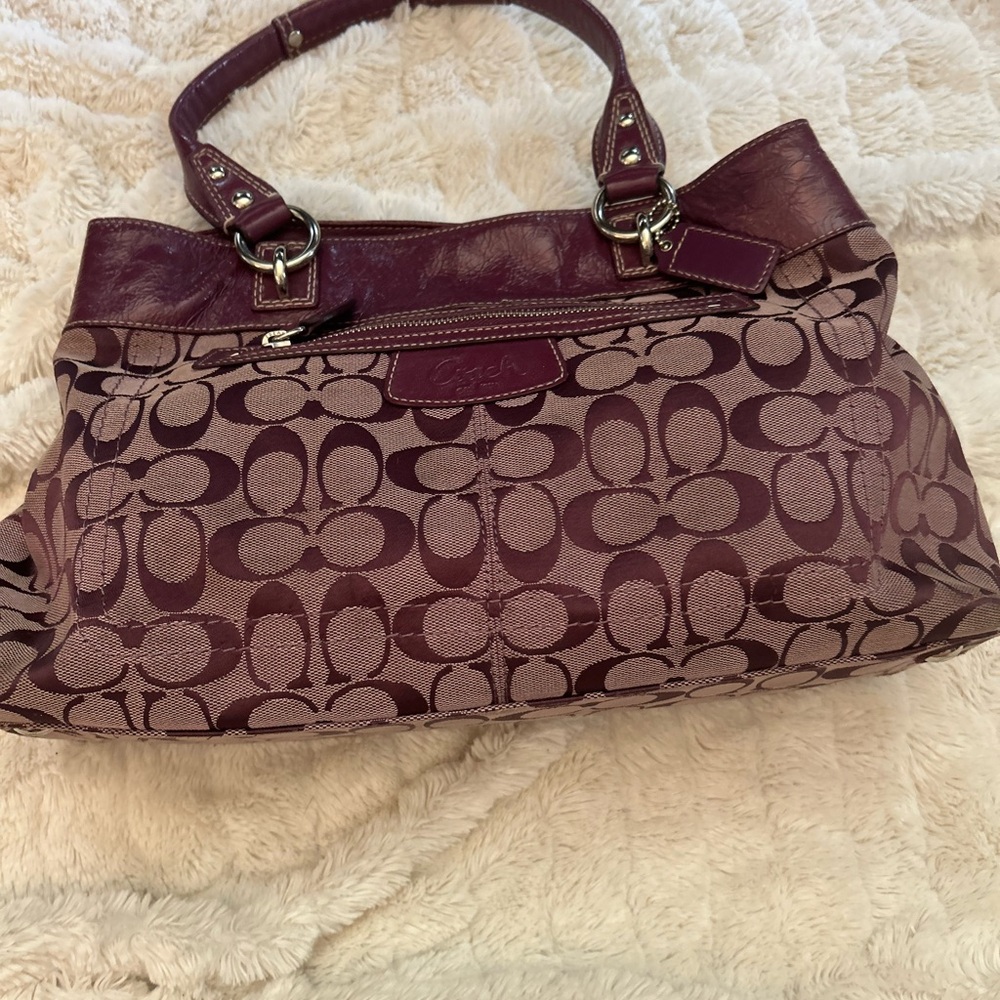 Coach Purple Shoulder Bag with Signature Design